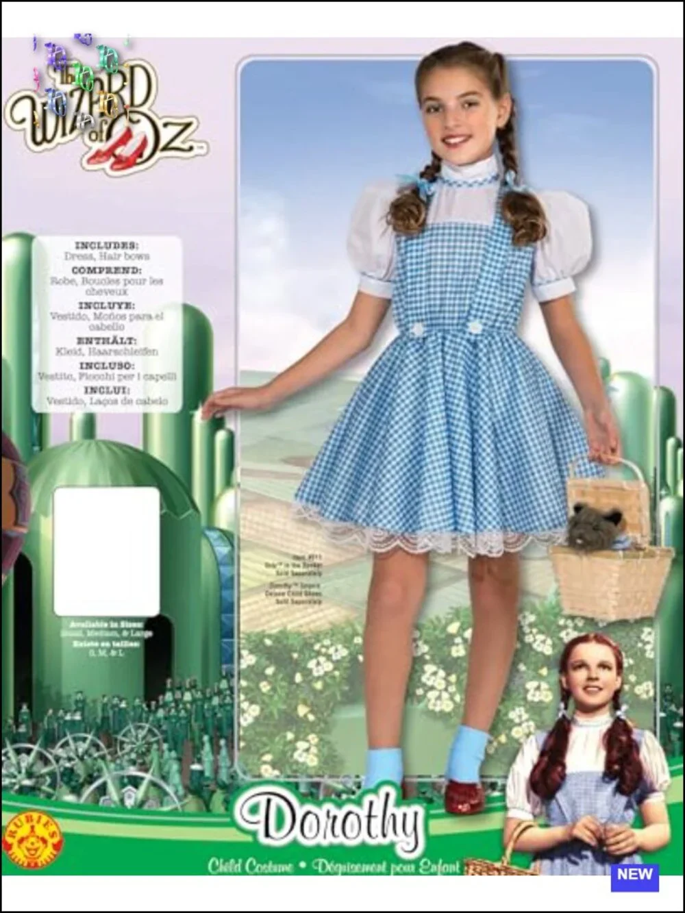 Dorothy Costume Dress with Hair Bows Kids Girls